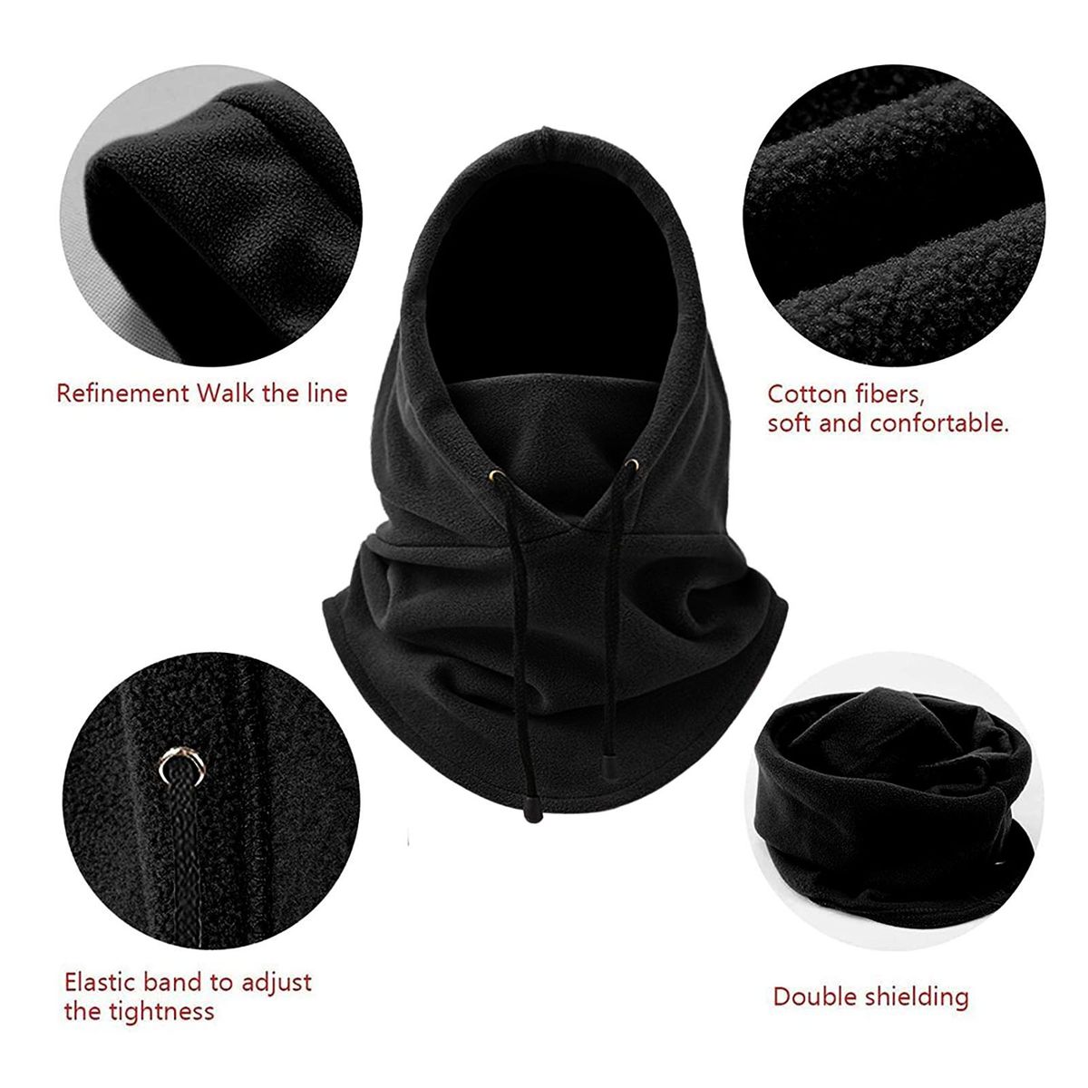 Cold Weather Windproof Neck Gaiter Black