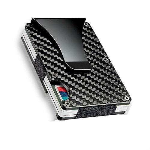 Factory direct supply aluminum alloy carbon fiber credit card box card holder large capacity wallet credit clip carbon fiber