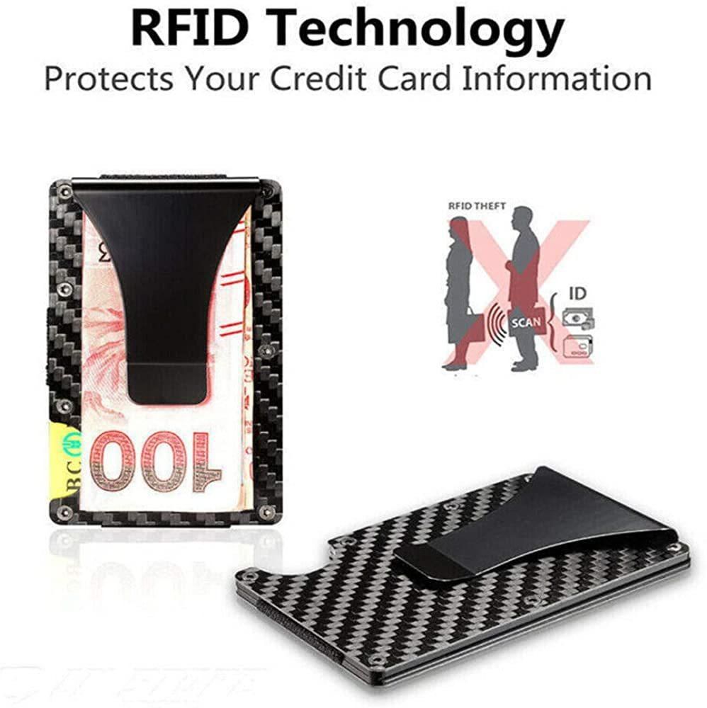 Factory direct supply aluminum alloy carbon fiber credit card box card holder large capacity wallet credit clip carbon fiber