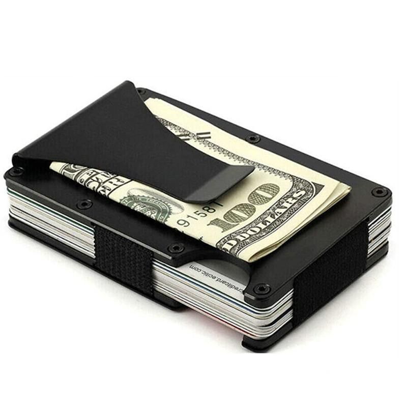 Factory direct supply aluminum alloy carbon fiber credit card box card holder large capacity wallet credit clip carbon fiber