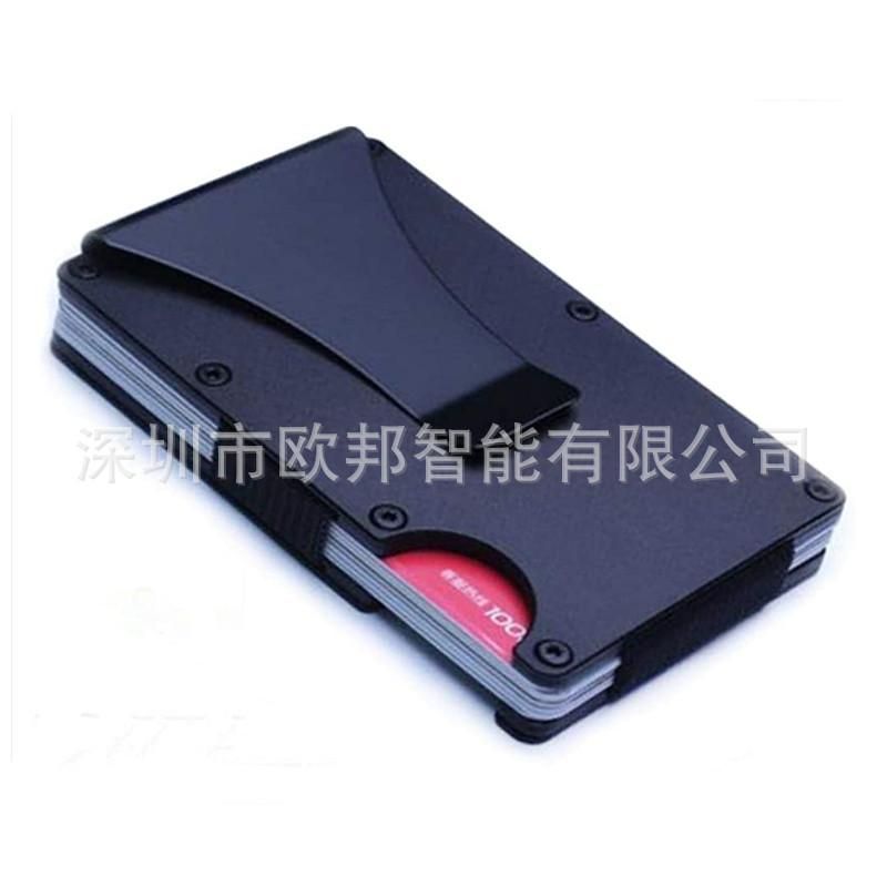 Factory direct supply aluminum alloy carbon fiber credit card box card holder large capacity wallet credit clip carbon fiber