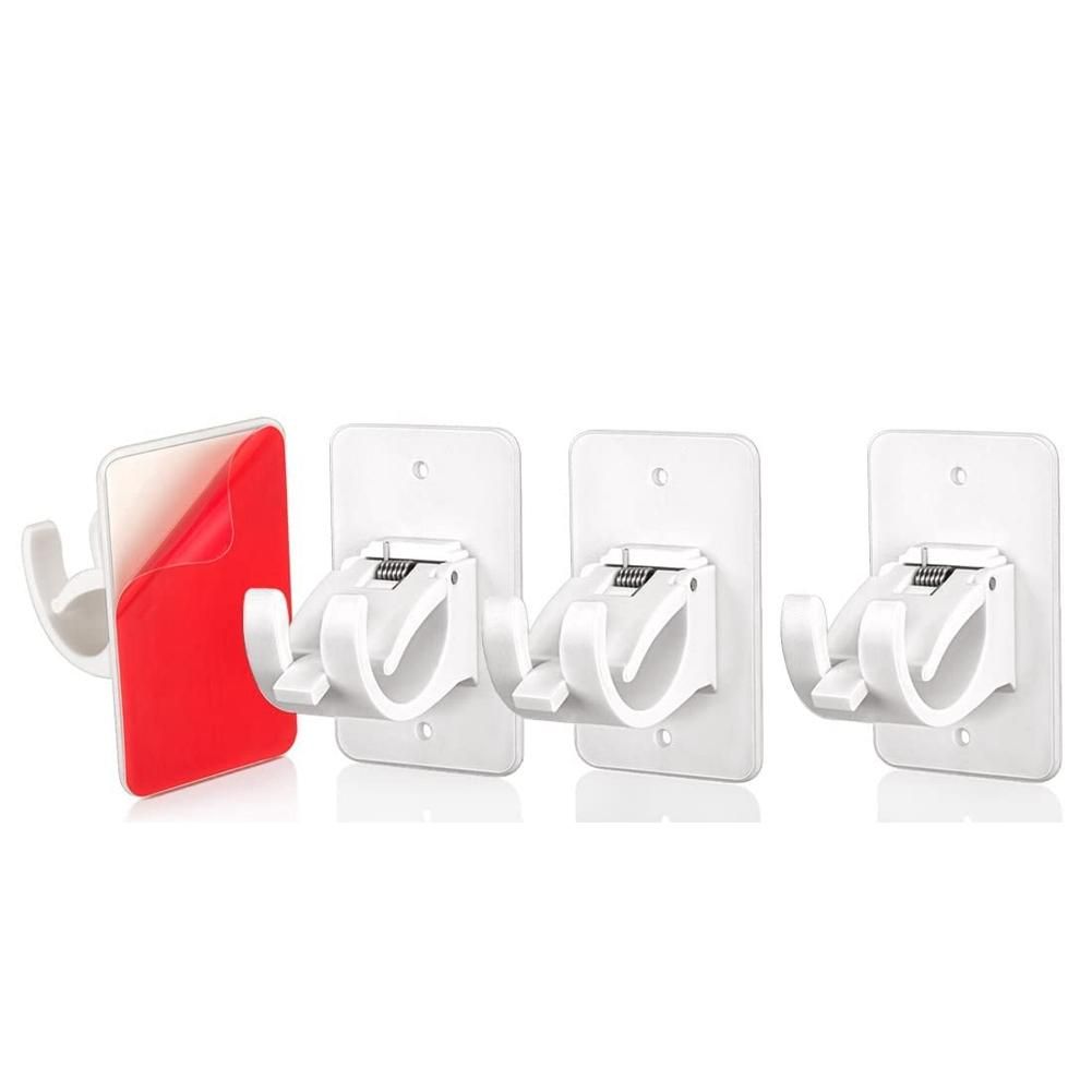Curtain Rod Bracket Holder 4 PCS, Self Adhesive Crossbar