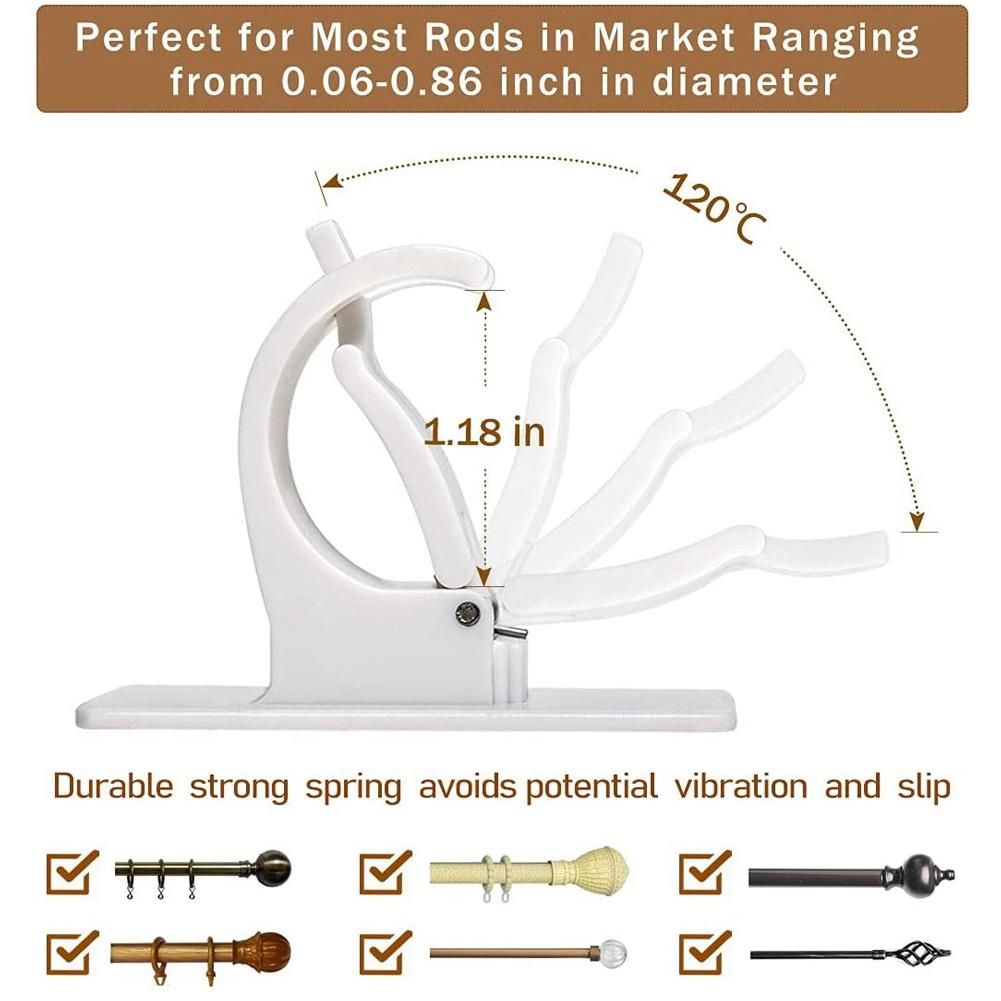 Curtain Rod Bracket Holder 4 PCS, Self Adhesive Crossbar
