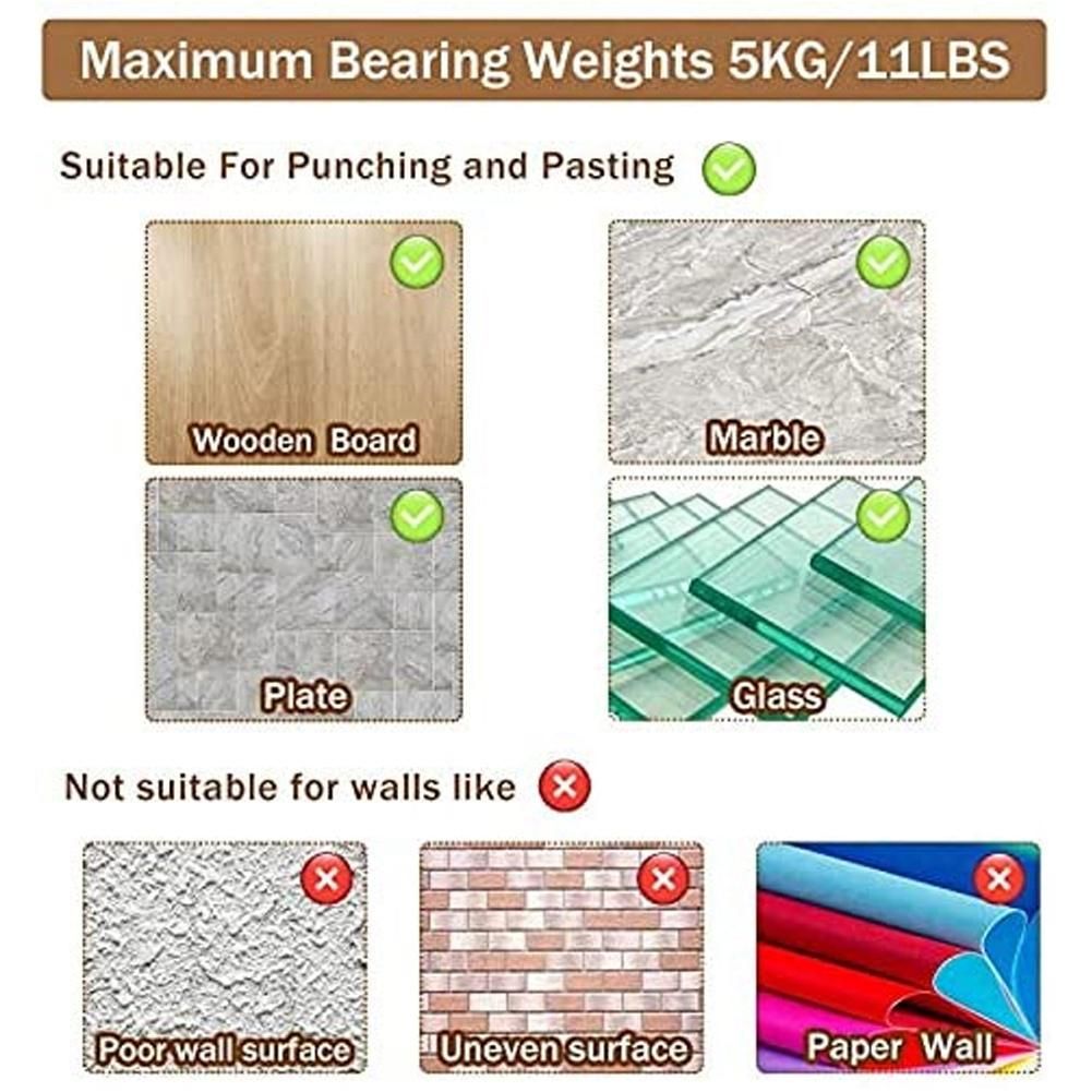 Curtain Rod Bracket Holder 4 PCS, Self Adhesive Crossbar
