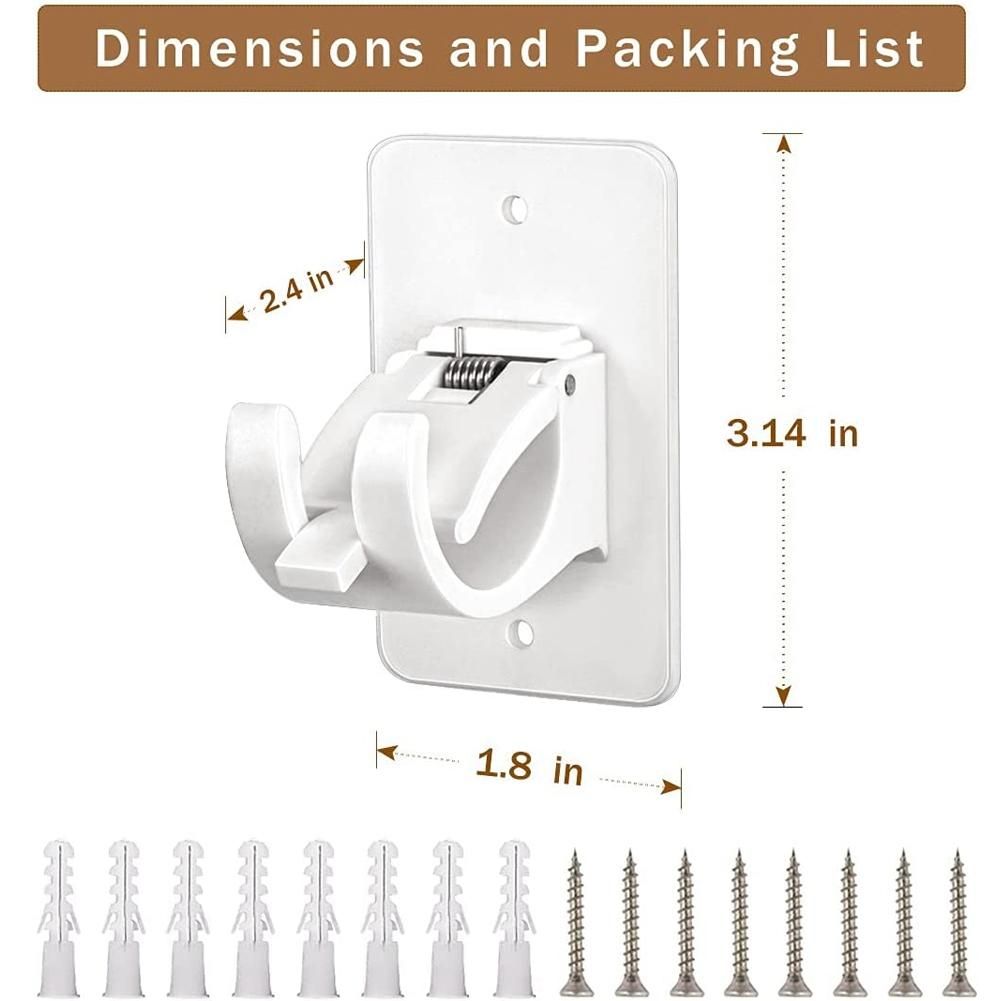 Curtain Rod Bracket Holder 4 PCS, Self Adhesive Crossbar