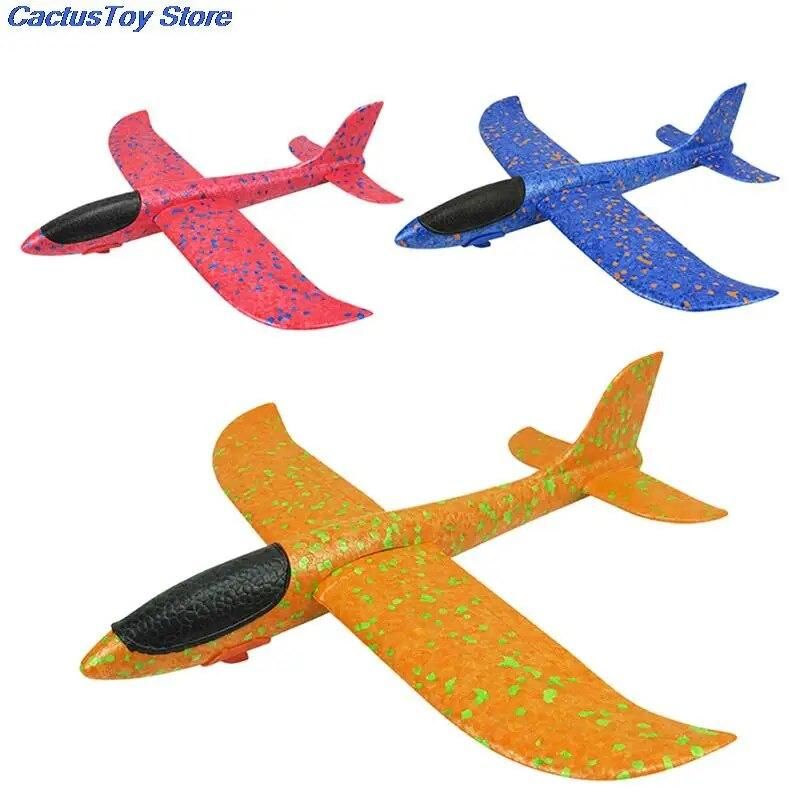 3PCS DIY Hand Launch Throw Airplane Foam Glider Slingshot Plane Model Outdoor Children Toys Gift