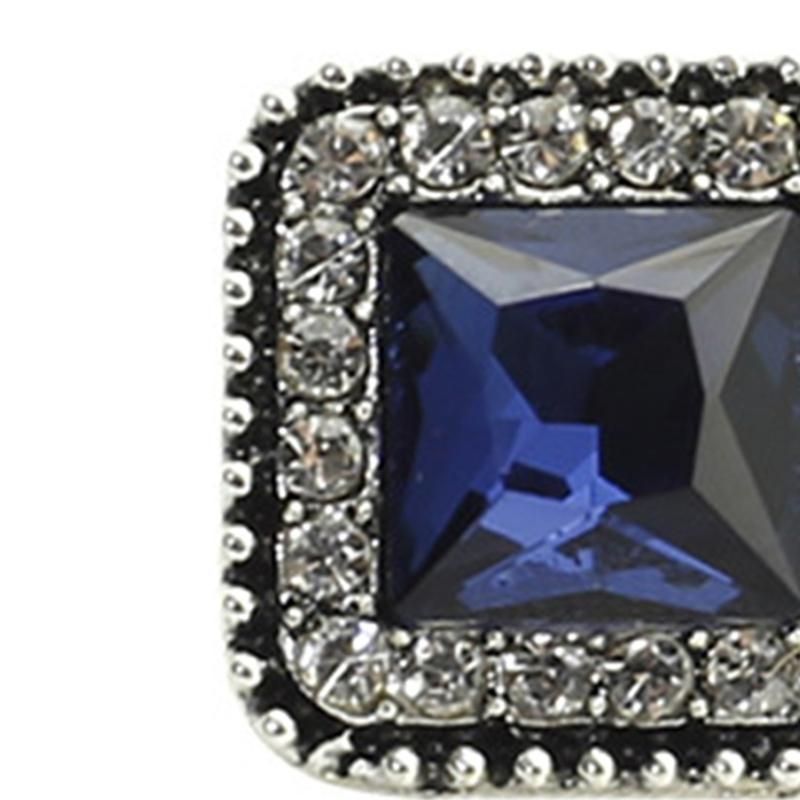 1 Pair Stud Earrings Square Cubic Zirconia Ladies-Blue