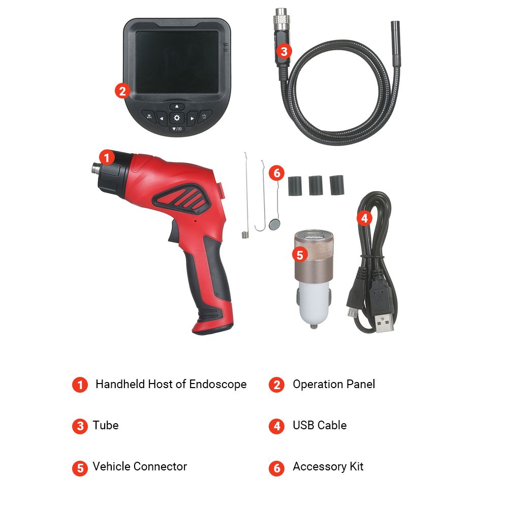 Handheld Industrial Endoscope IP67 Waterproof Camera With