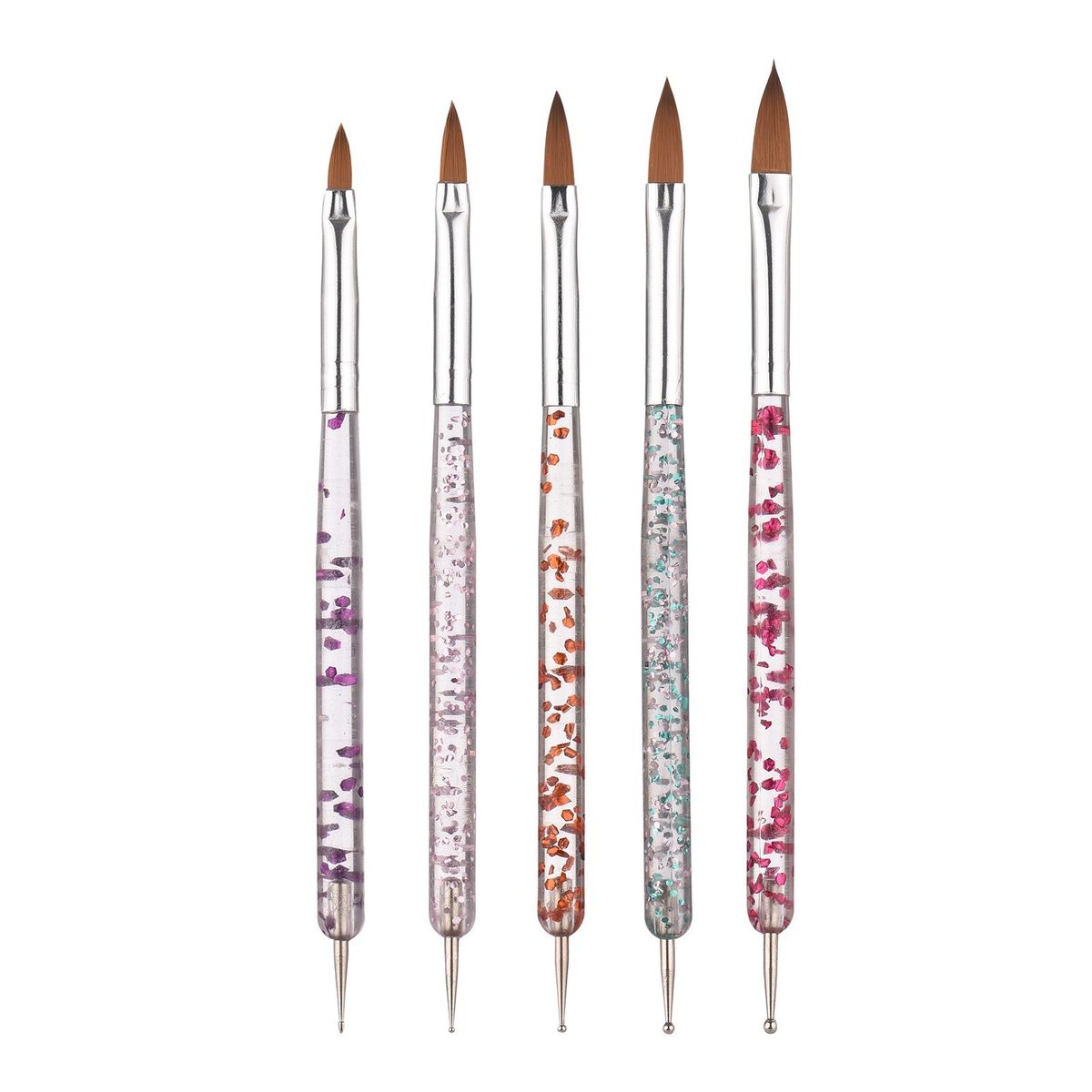 5PCS Nail Art Pen Kit Acrylic Nail Brushes Dotting Pen Nail Art Drawing Painting Brush 3D Carving Pen Manicure Tools Kit