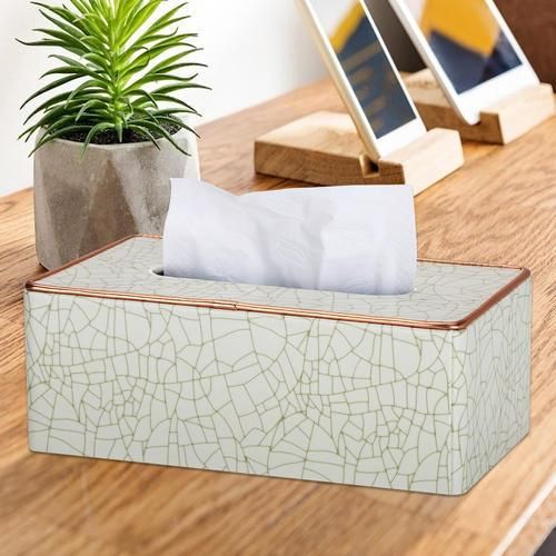 L Size Marble Faux Leather Tissue Box Cover Holder Mint Green Elegant Royal Car Home Napkin Towel Tissue Holder