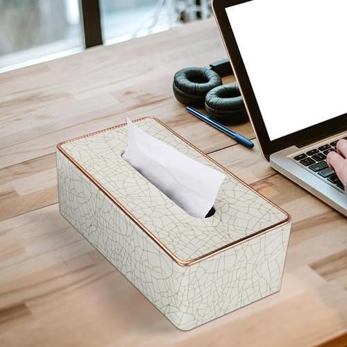 L Size Marble Faux Leather Tissue Box Cover Holder Mint Green Elegant Royal Car Home Napkin Towel Tissue Holder