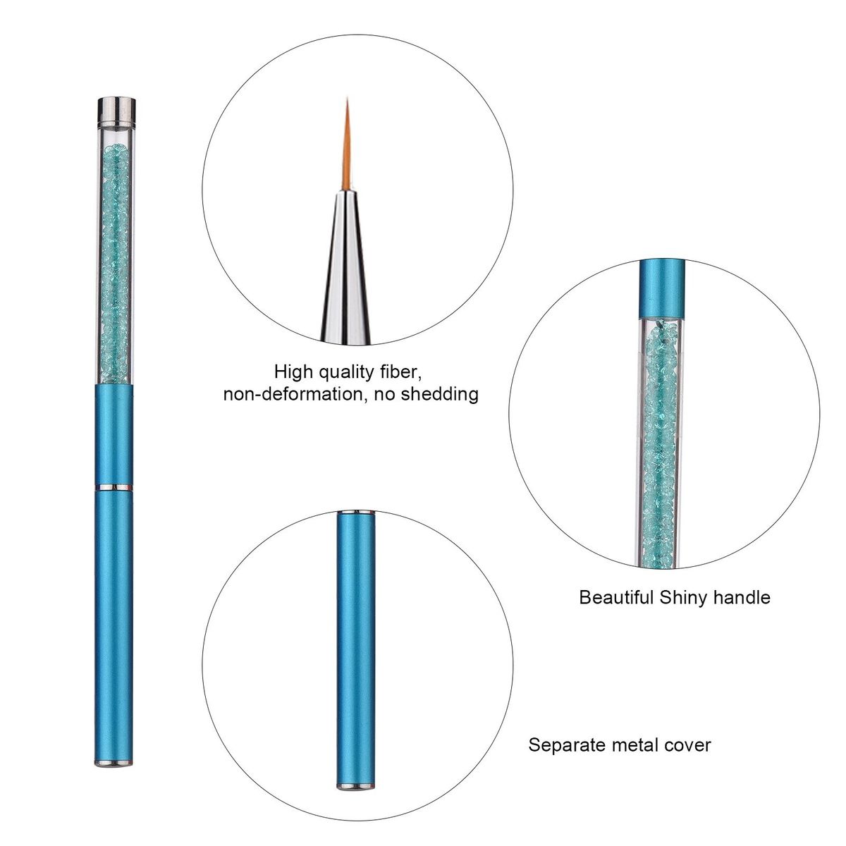 Nail Art Pen Brushes Nail-Polish Painting Drawing Line Stripe Flower Design 5Pcs 7/9/11/15/20mm DIY Drawing Painting Brush Pen Set