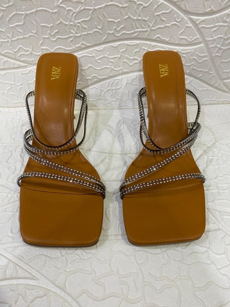 Brown Classic High Heel Slipper