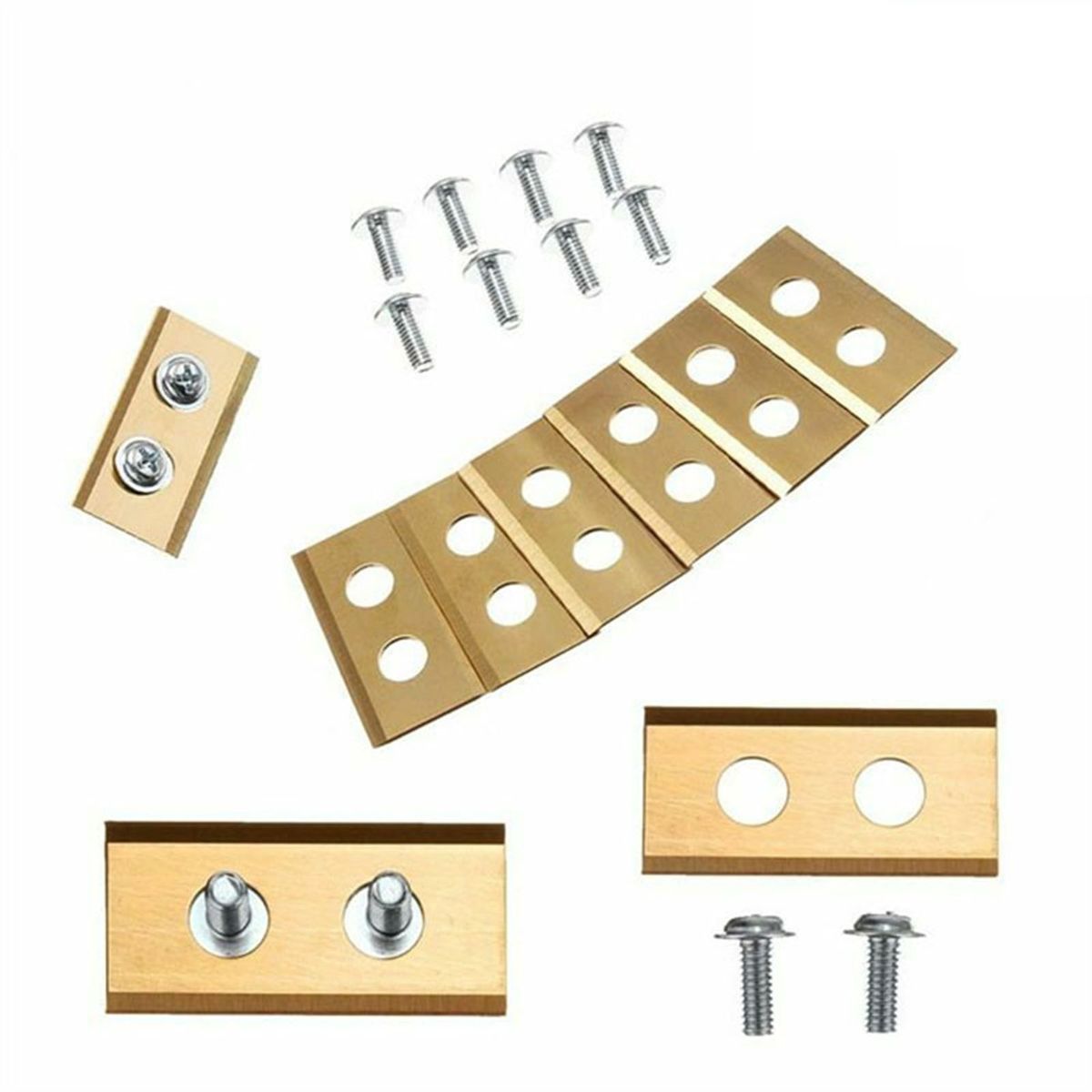 30Pcs Titanium Coated Mower Blades + 60Pcs Screws