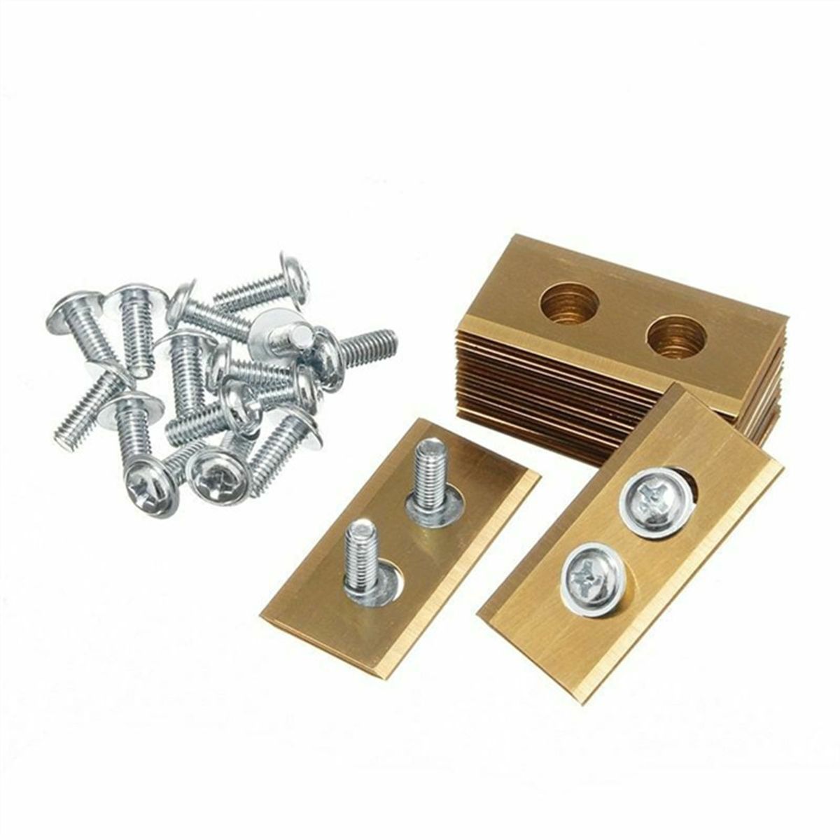 30Pcs Titanium Coated Mower Blades + 60Pcs Screws