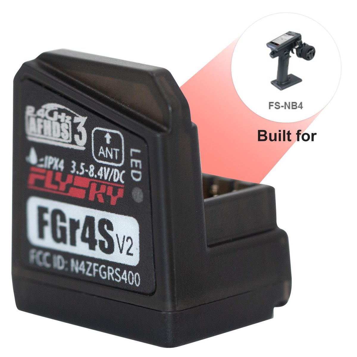 Flysky FGR4S V2 Receiver AFHDS 3 Built-in Single-Antenna Bidirectional PWM /PPM / IBUS Output Receiver for Flysky NB4 PL18 RC Transmitter