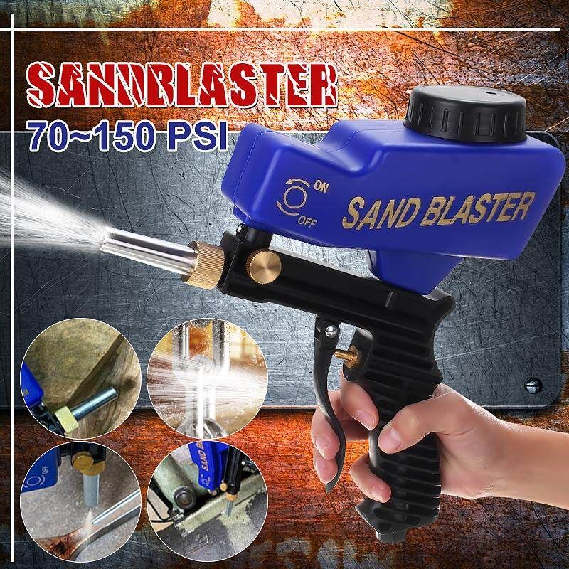 Portable Air Sandblaster 70-150 PSI Sandblasting Machine Device For Remove Spot Rust Derusting Tool Blue