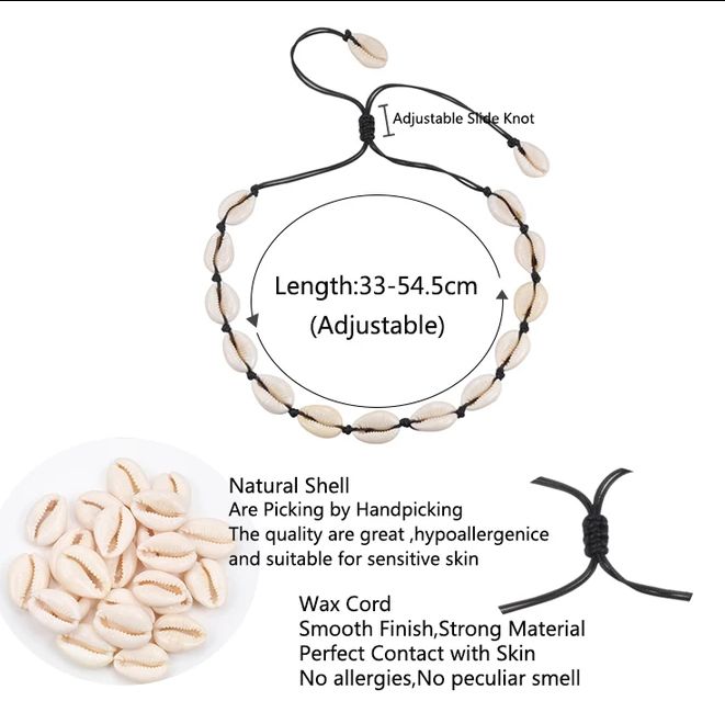 Adjustable Cowries Shell Fashion Necklace