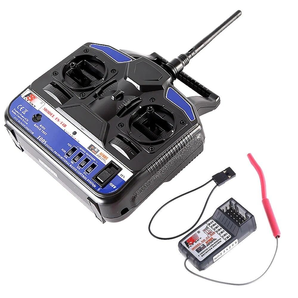 FlySky FS-T4B 2.4G 4CH Radio Control RC Transmitter & RC Receiver for RC Airplane Parts