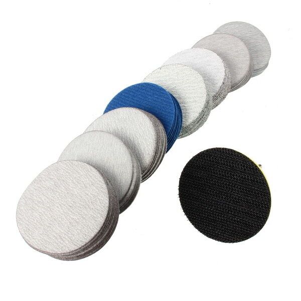 2/3 Inch Hook And Loop Sanding Pad 3mm Shank With 80pcs 80 To 7000 Grit Sand Paper 2 Inch