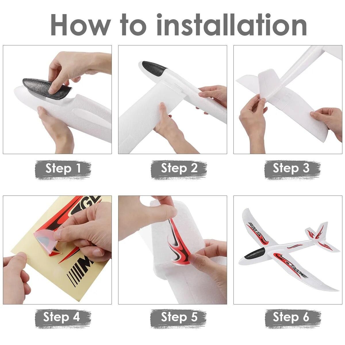 Airplane Model 99cm Throwing Whirly Flying Glider Planes Glider Airplane Toys for Children Kids Playing