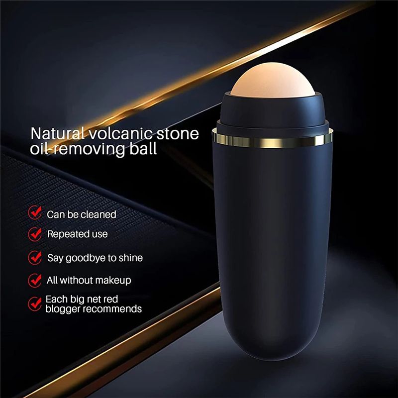 Face Oil Absorbing Roller Natural Volcanic Stone Massage Body Stick Makeup Face Skin Care Tool
