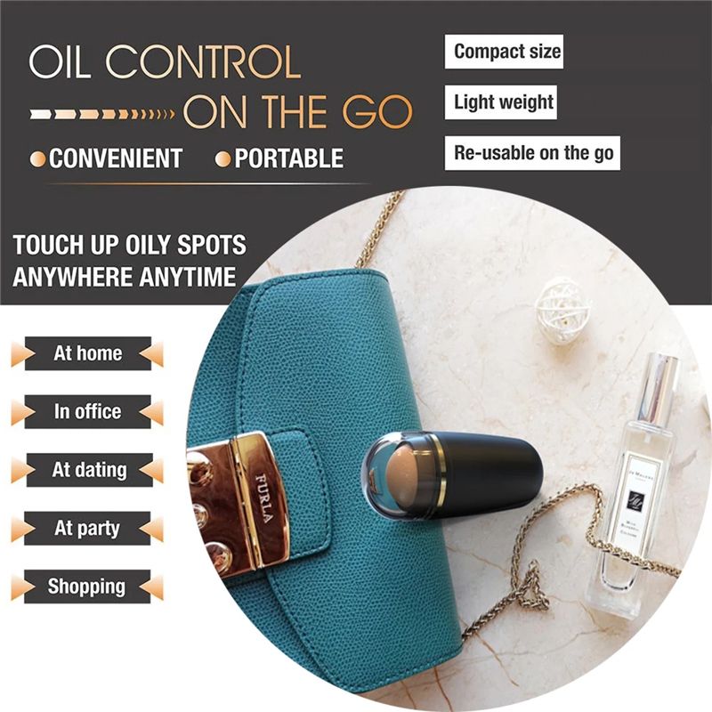 Face Oil Absorbing Roller Natural Volcanic Stone Massage Body Stick Makeup Face Skin Care Tool
