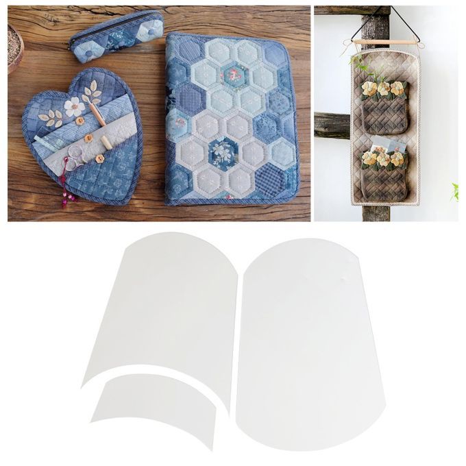 3pcs Storage Bag Quilting Template Patchwork Quilt Ruler Pattern Maker