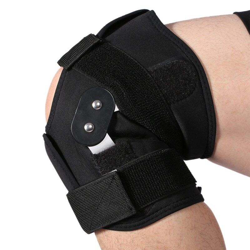 Adjustable Knee Brace Leg Compression Sleeve Hole Hinge