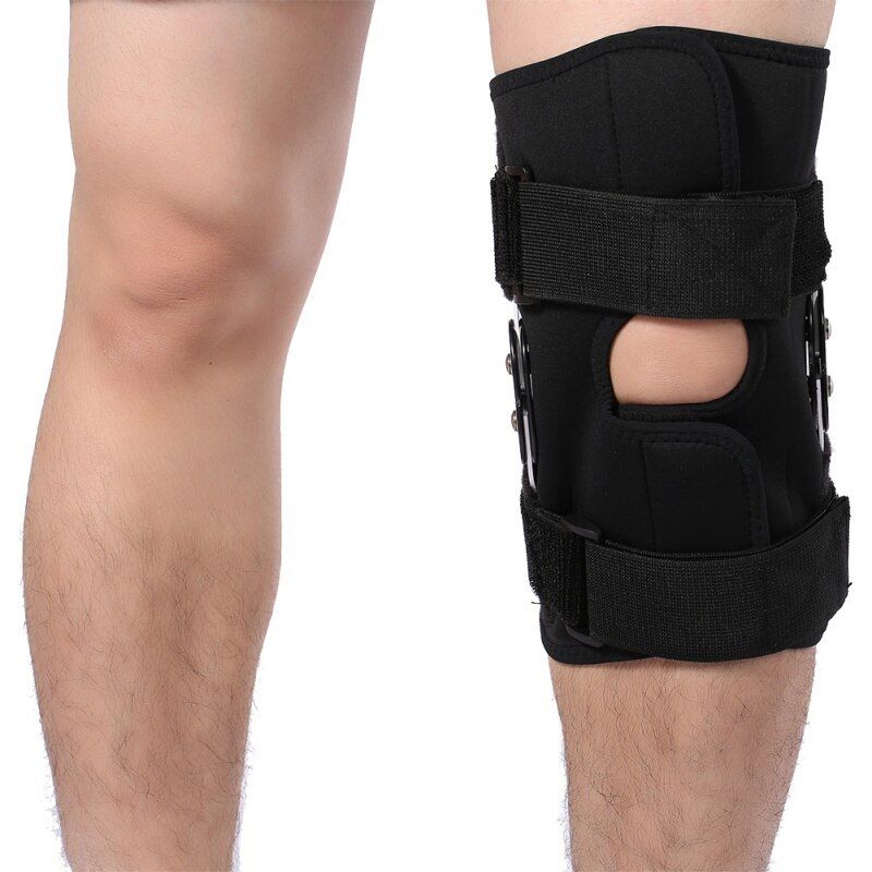 Adjustable Knee Brace Leg Compression Sleeve Hole Hinge