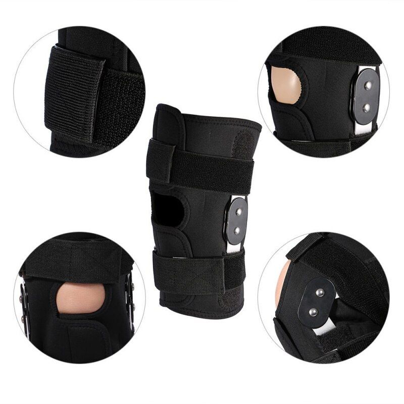 Adjustable Knee Brace Leg Compression Sleeve Hole Hinge