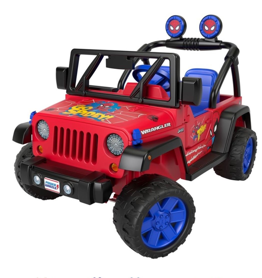 Power Wheels Spider-Man Jeep Wrangler Battery Powered Ride-On Vehicle