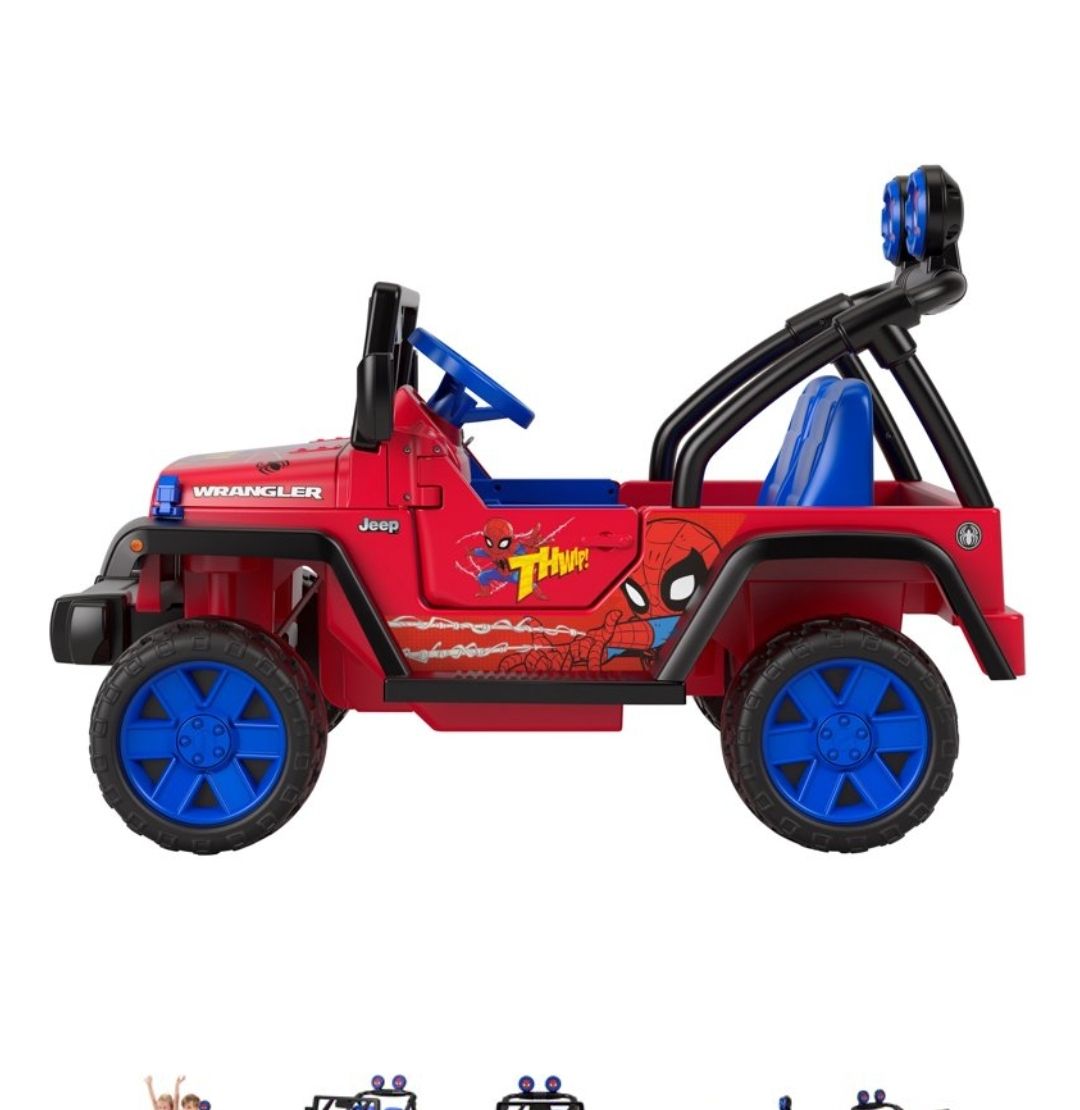 Power Wheels Spider-Man Jeep Wrangler Battery Powered Ride-On Vehicle