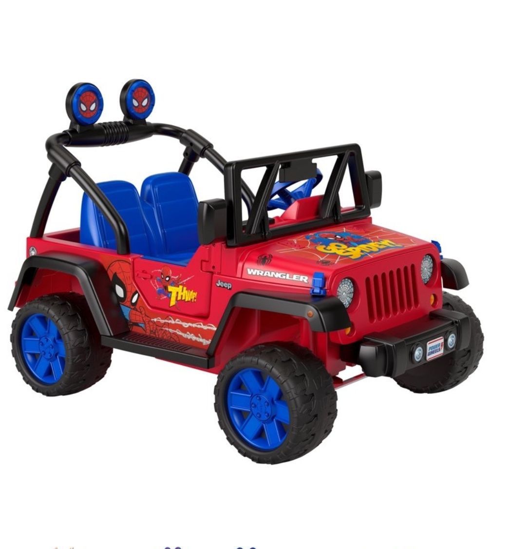 Power Wheels Spider-Man Jeep Wrangler Battery Powered Ride-On Vehicle