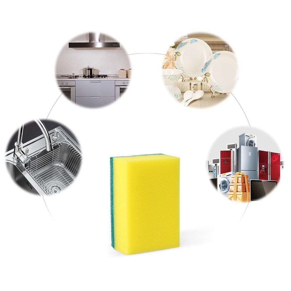 20pcs Multi-purpose Double-faced Sponge Scouring Pads Dish