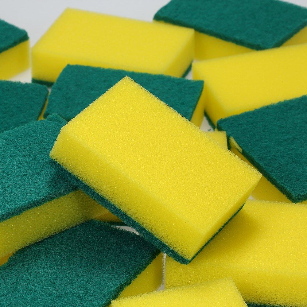 20pcs Multi-purpose Double-faced Sponge Scouring Pads Dish