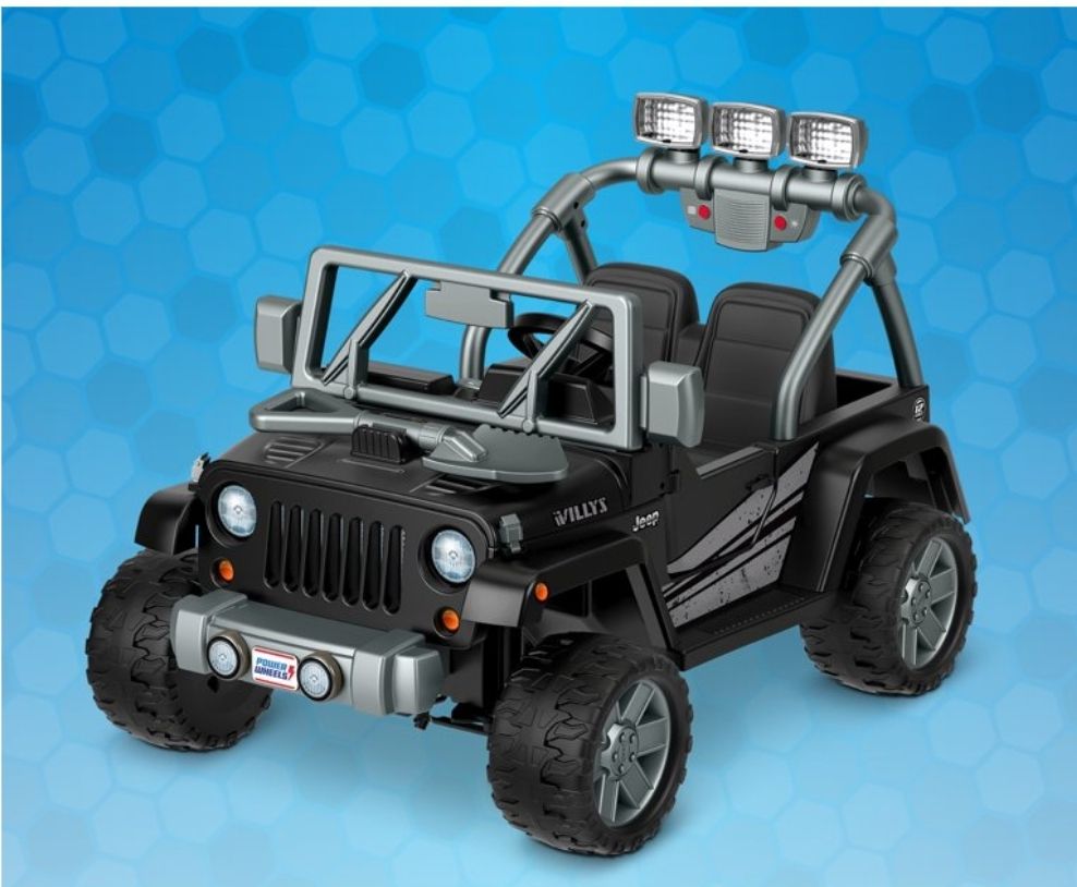 Power Wheels Jeep Wrangler Willys Black Ride On 12V Vehicle