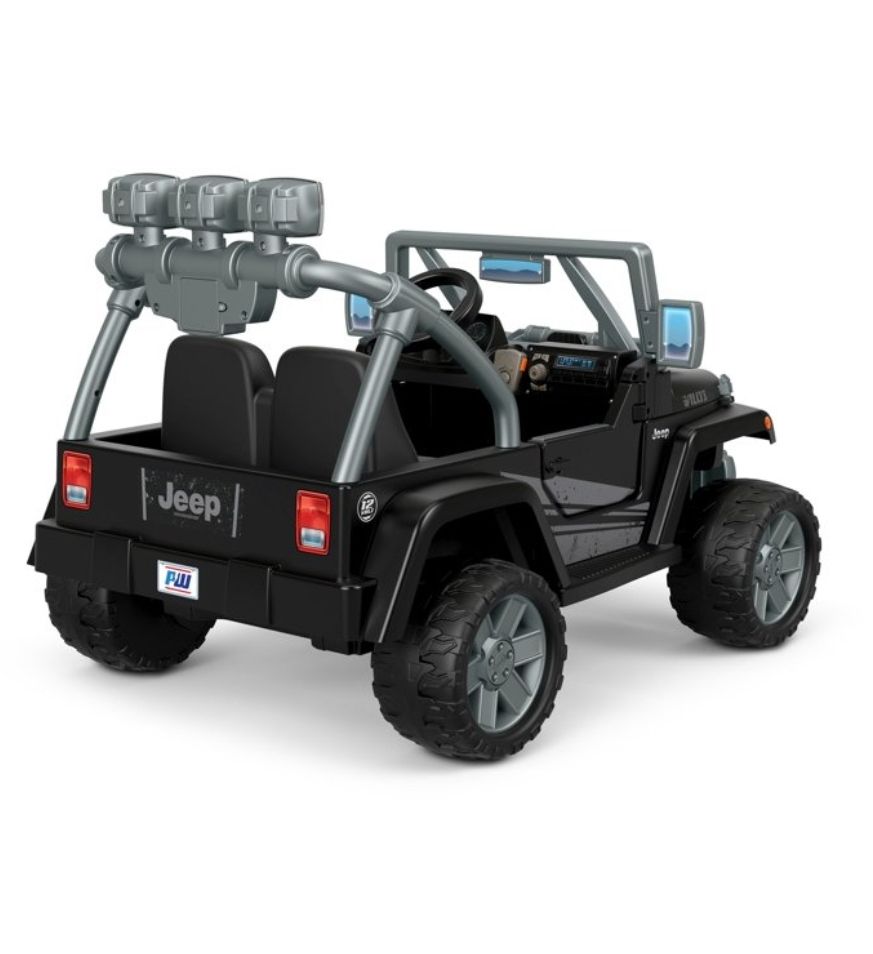 Power Wheels Jeep Wrangler Willys Black Ride On 12V Vehicle