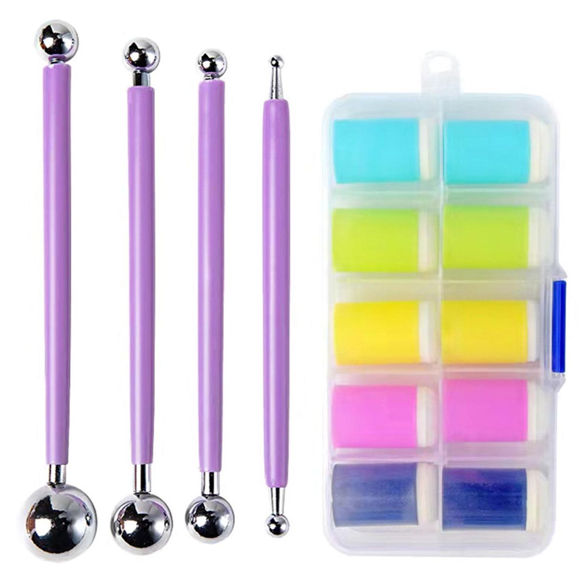 15 Piece Finger DIY Smudge Set, Dotting Ball Stylus, Finger