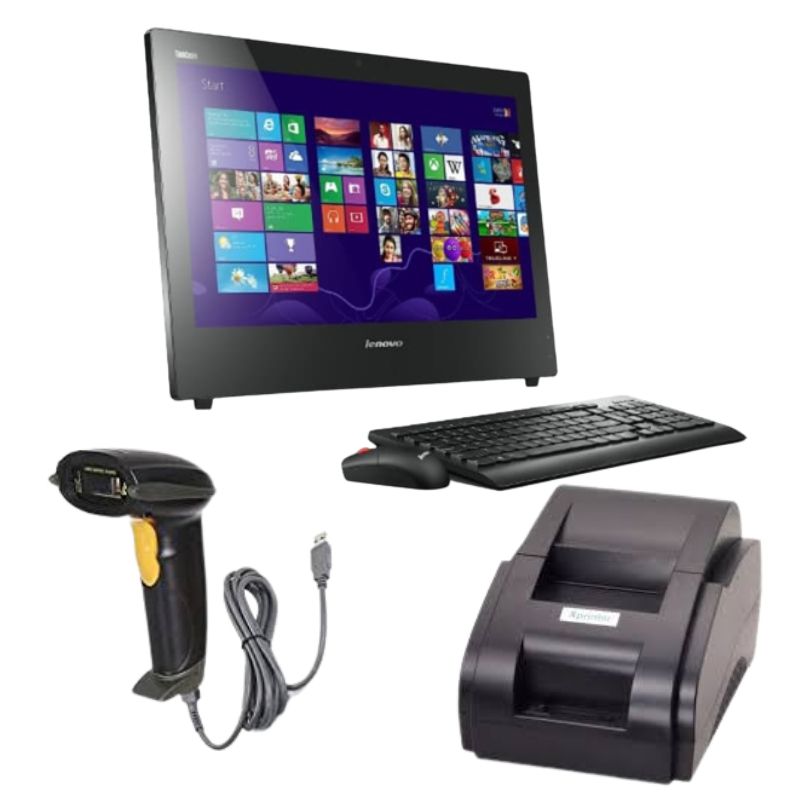 All In 1 POS+ Receipt Printer + Barcode Scanner + POS Software Pre- Installed.