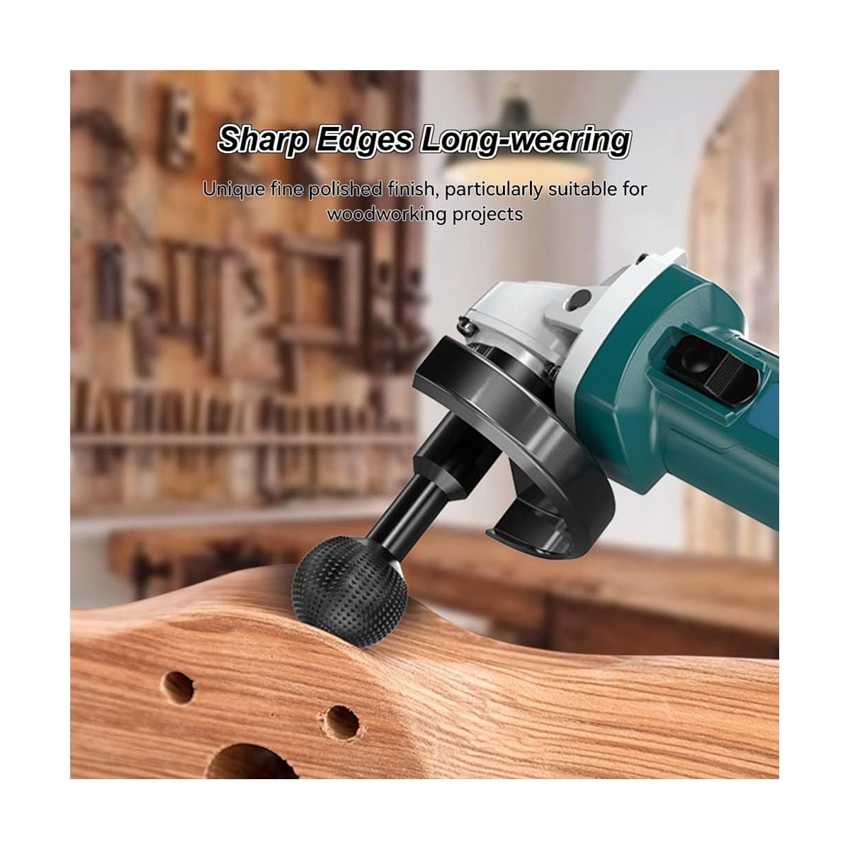 2 Ball Cutter Wood Carving, 14MM Wood Shaper Ball, Ball Chisel File Grinding Heads Suitable for 115/125MM Angle Grinder
