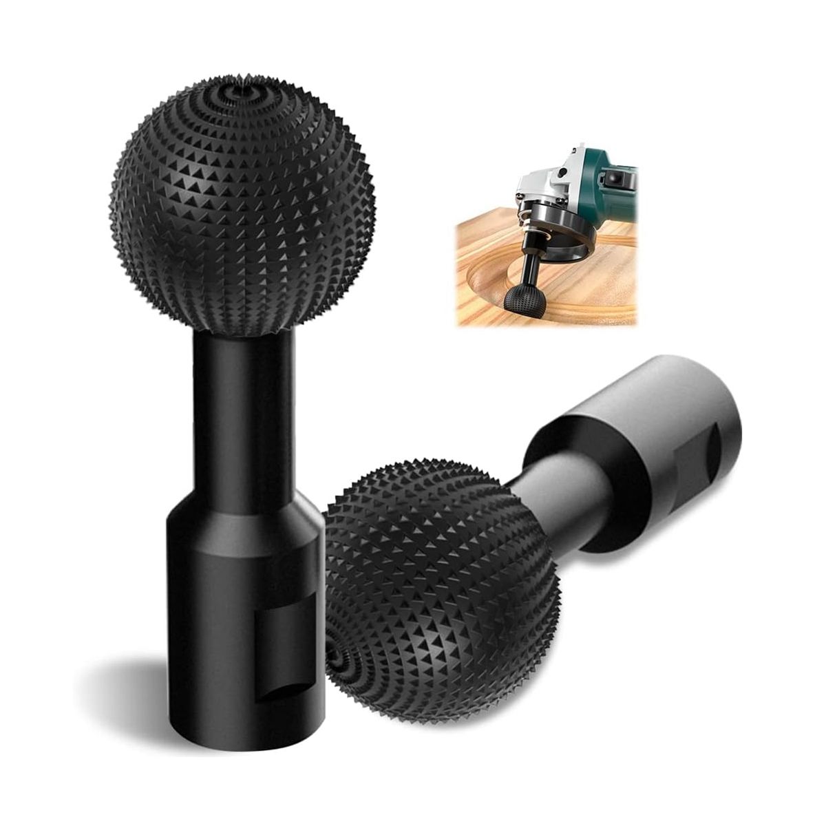 2 Ball Cutter Wood Carving, 14MM Wood Shaper Ball, Ball Chisel File Grinding Heads Suitable for 115/125MM Angle Grinder