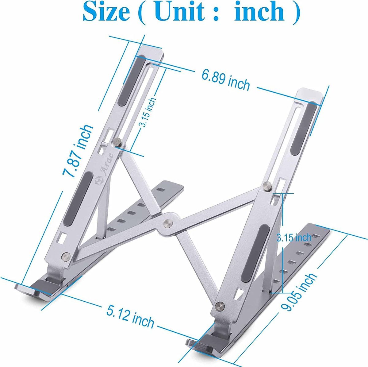Laptop Stand for Desk, Adjustable Portable Aluminum Laptop Holder Silver