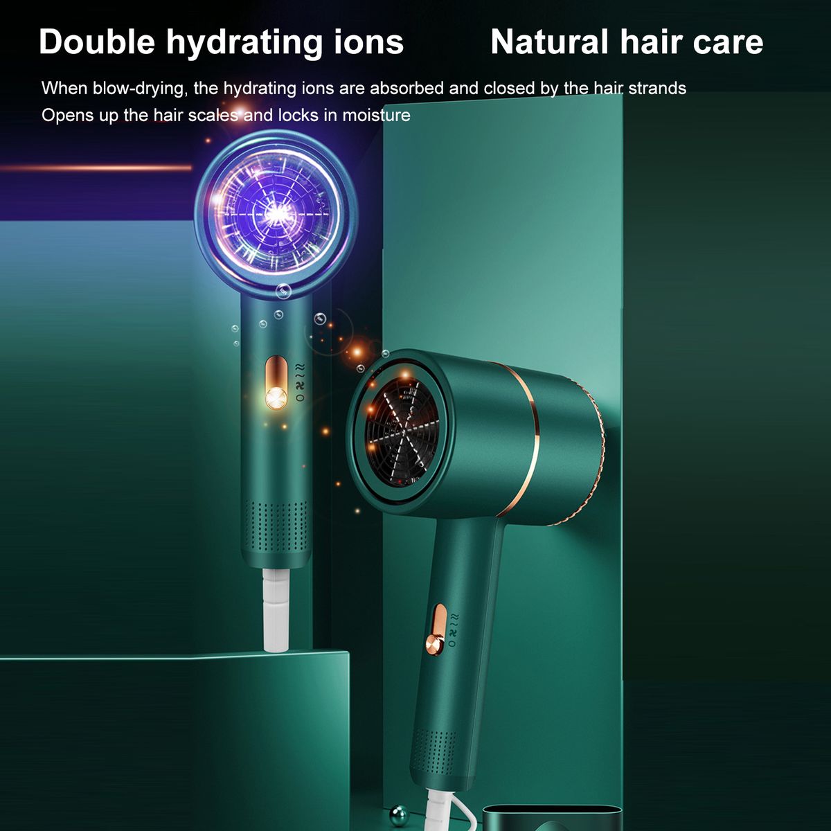 Foldable Hair Dryer Negative Ions Low Noise Portable Travel