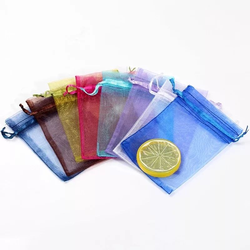 100Pcs Organza Bag Jewelry Packaging Gift Candy Wedding Party Goodie Packing Favors Pouches Drawable Bags Present Sweets Pouches