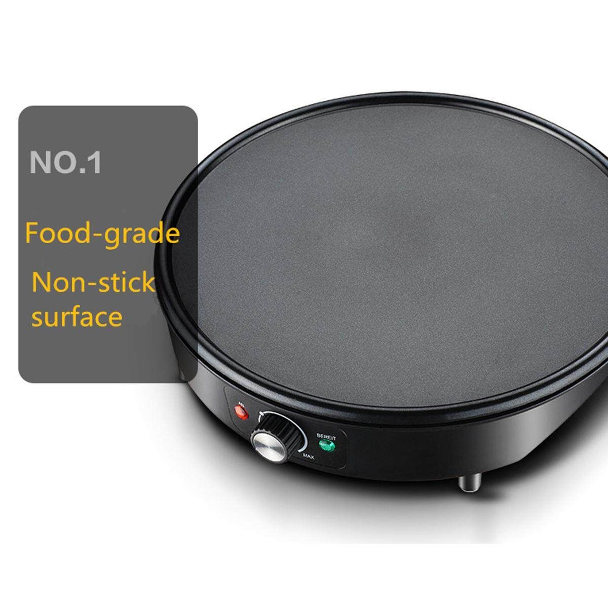 Electric Kitchen Crepe Maker Baking Grill Cooktop Nonstick Pancake Eggs Bread Breakfast Crepe Maker Pancake Cooker Grill Hot Plate Dessert Making Machine Beige