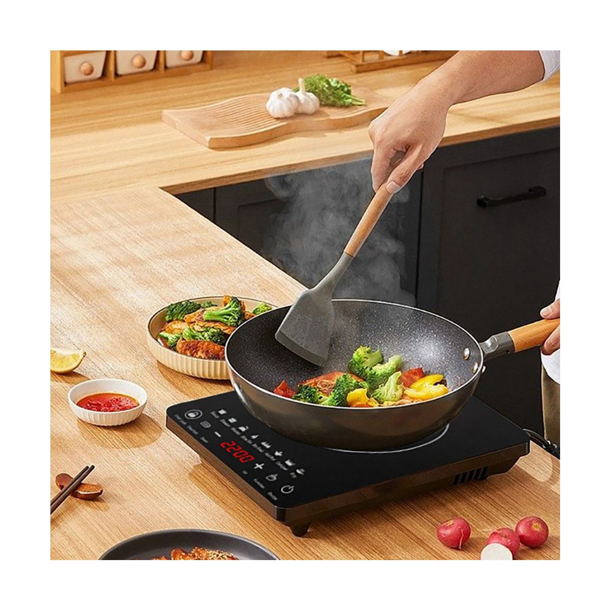 Portable Induction Cooktop 8Temp Touch Burner Cooker HotPlate US PLug