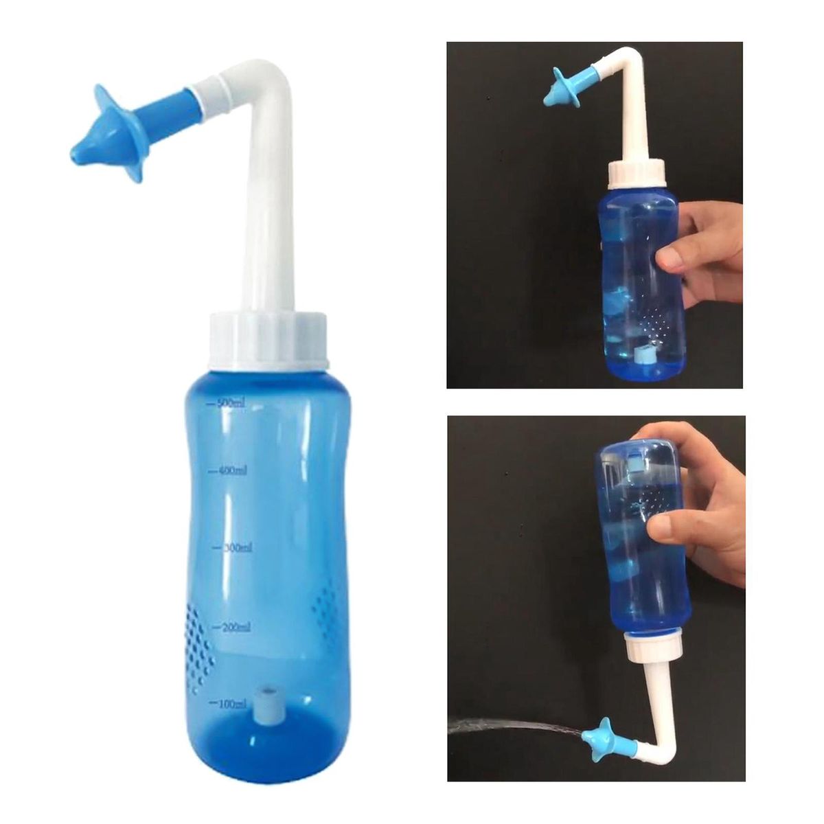 Neti Pot Sinus Rinse Bottle Pressure Rinse 500ml Manual Valve Optional