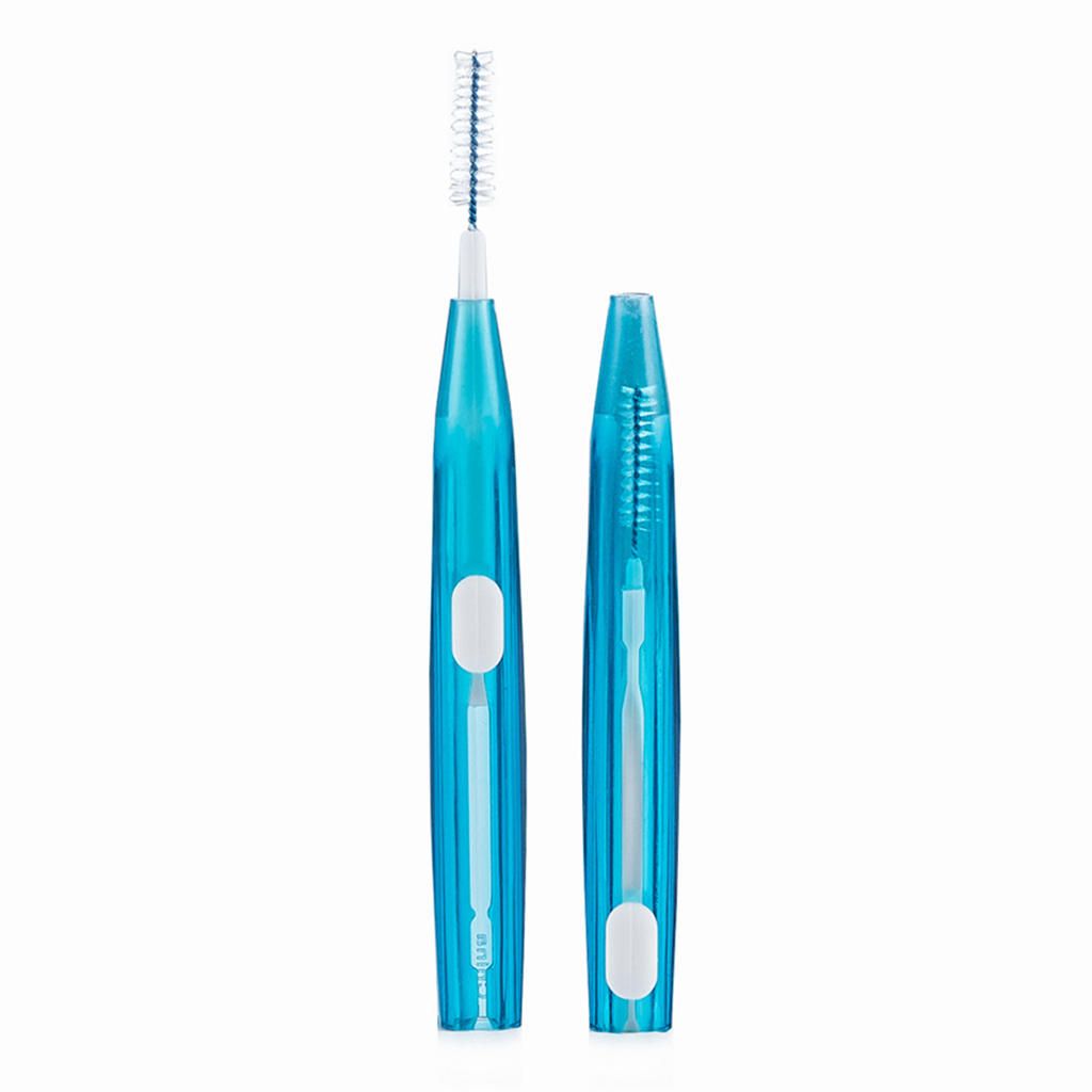 20pcs Soft Portable Push-pull Interdental Brushes Teeth 20Pcs Blue