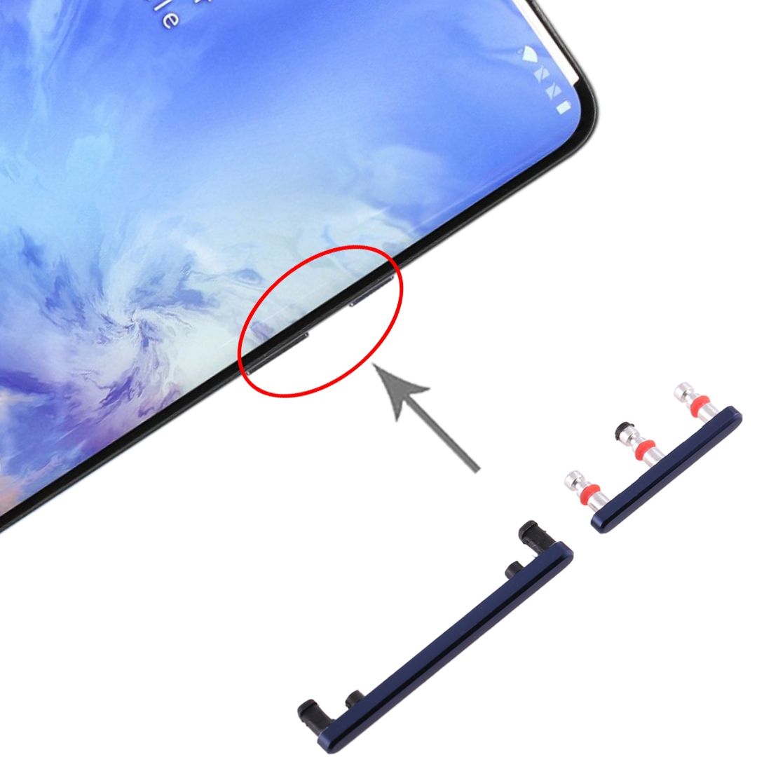 Power Button And Volume Control Button For OnePlus 7 Pro (Blue)